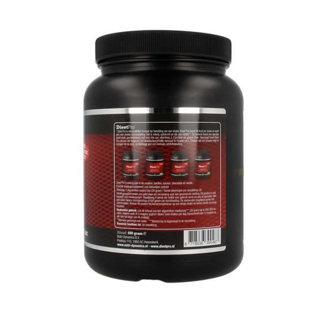 Dieet Pro Stevia chocolate 400 Gram