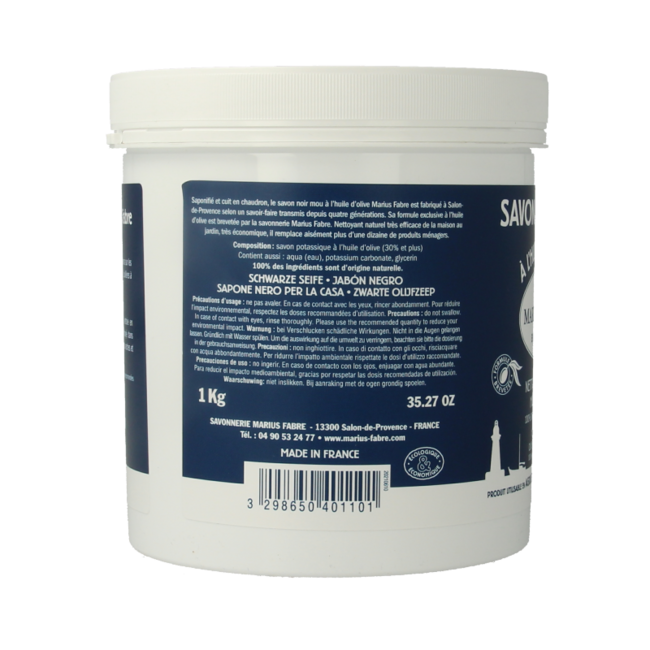 Marius Fabre Savon noir lavoir zwarte zeep pot 1 Kilogram