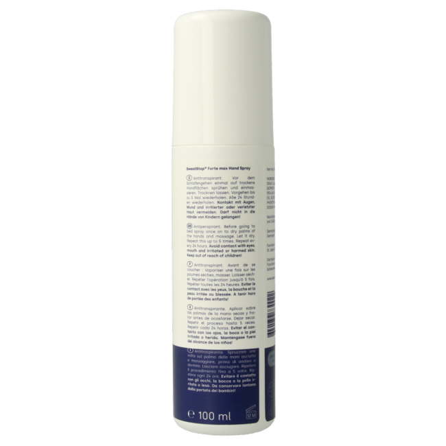 Sweatstop Forte max spray manos y cuerpo 100 mililitros