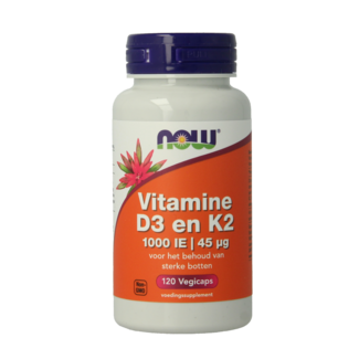NOW Vitamina D3 1000 UI & Vitamina K2 120 capsule vegetali