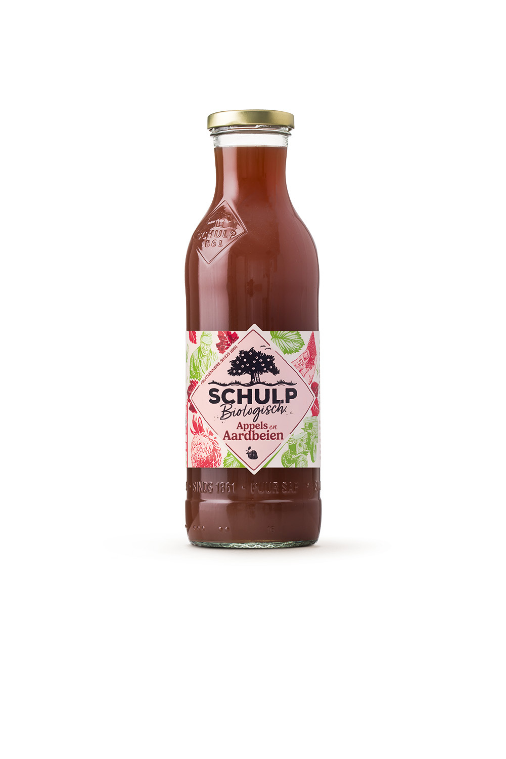 Schulp Appel & aardbeiensap bio 750 Milliliter
