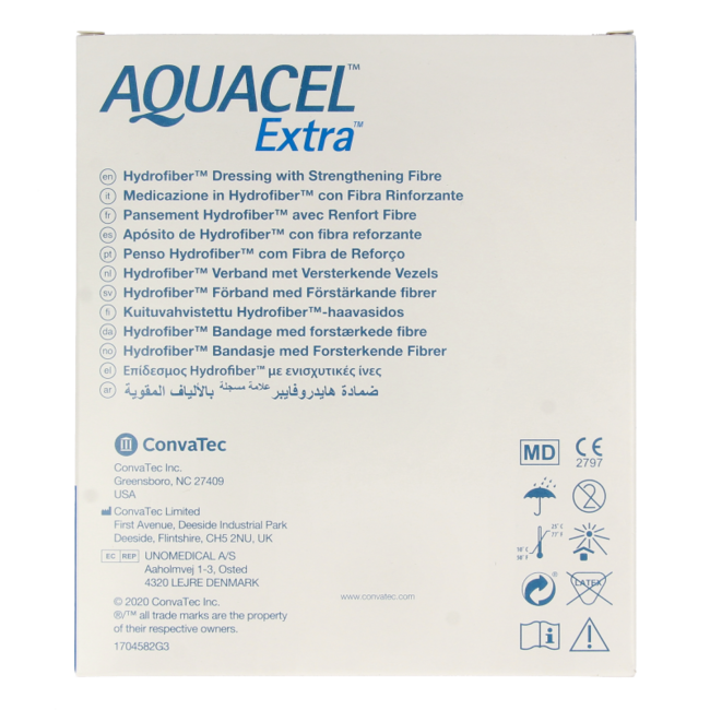 Aquacel Extra verband hydrofiber + versterking10 x 10cm 10 Stuks