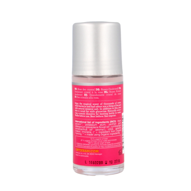 Urtekram Kristall-Deodorant Roll-on Rose 50 Milliliter