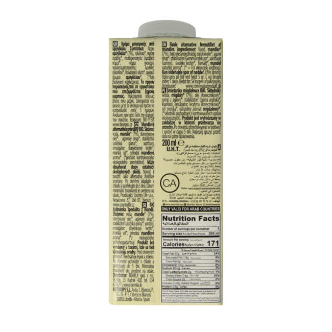 Cuisine de almendra bio 200 mililitros