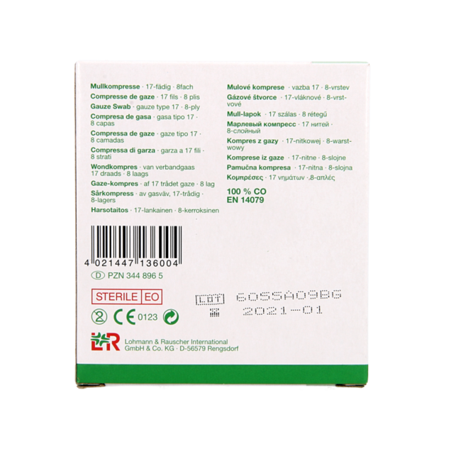 Gazin Gaaskompres 5 x 5cm steriel 5 x 2 10 Stuks