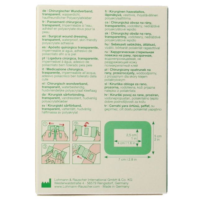 Curapor Transparent 7 x 5cm Sterile 5 Pieces