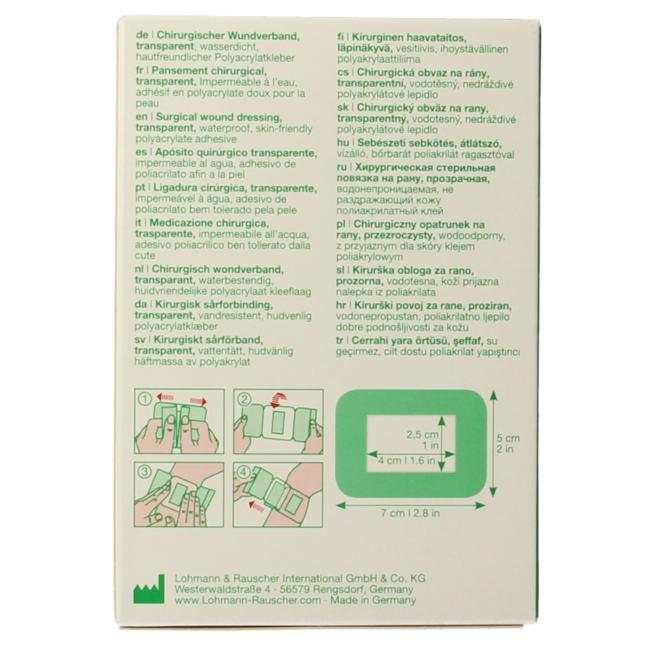 Curapor Trasparente 7 x 5 cm sterile 5 Pezzi