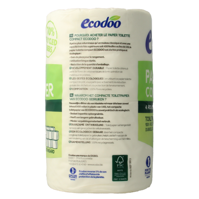 Toilettenpapier kompakt ökologisch bio 4 Stück