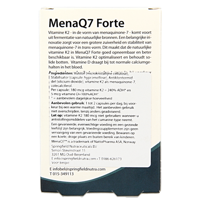 MenaQ7 Forte Vitamin K2 180 mcg 30 vegetarische Kapseln
