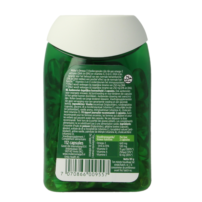 Möller's Omega-3 cápsulas de aceite de pescado 112 cápsulas