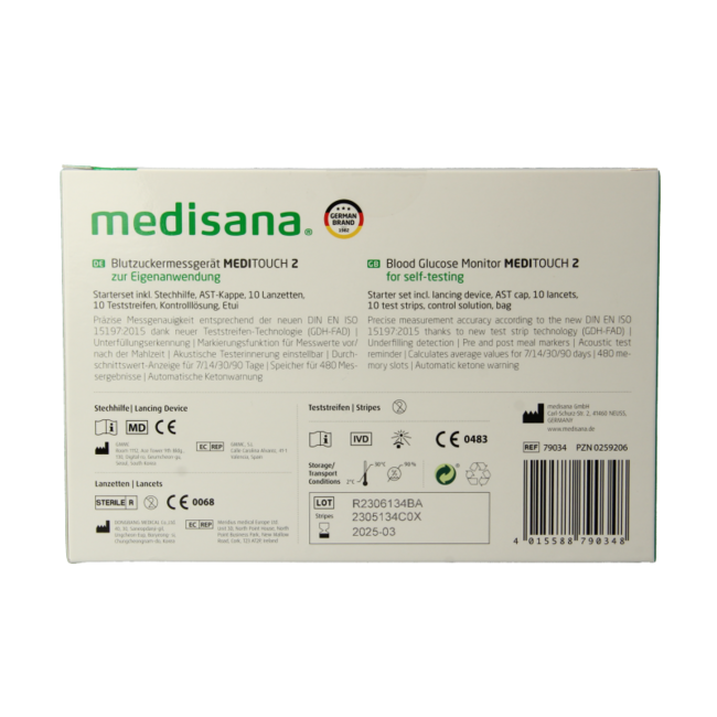 Medisana Meditouch 2 glucómetro USB 1 unidad