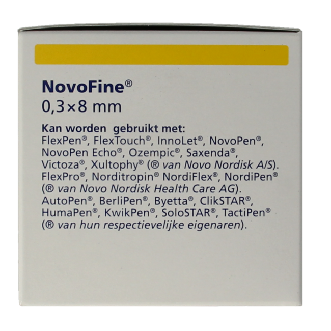 Aiguilles Novo Nordisk Novofine 0,30 x 8 mm 30G 100 pièces