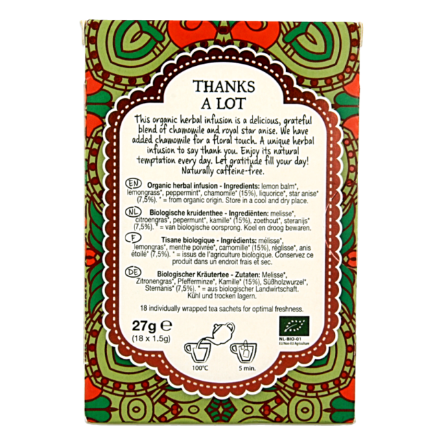 Thanks a Lot Organic 18 Tea Bags