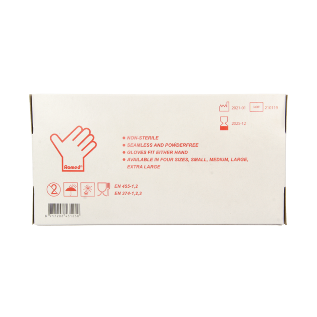 Romed Gants en vinyle non stériles sans poudre L 100 pièces