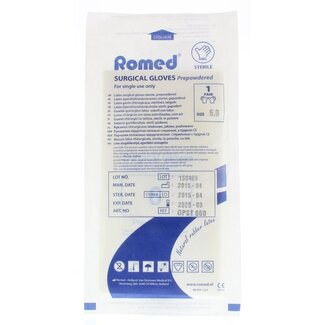 Romed Romed Guante quirúrgico estéril con polvo 6 1 par