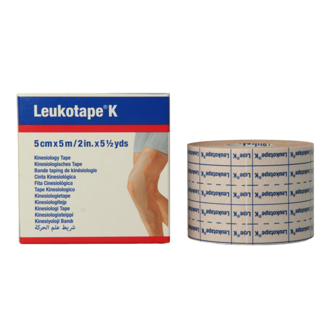 Leukotape K elastische tape 5m x 5cm huidkleur  1 Stuks