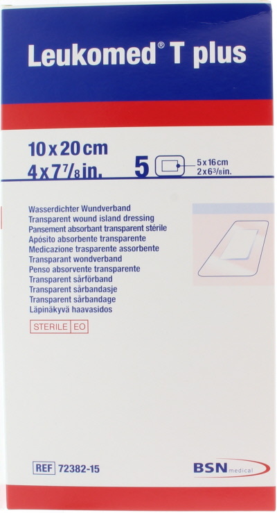 Leukomed apósito transparente T plus 10,0 x 20 cm 5 unidades