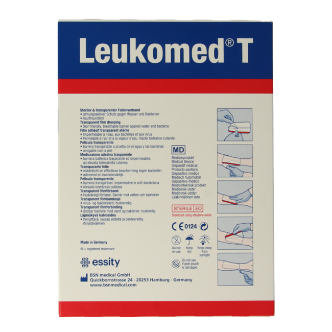 Pansement transparent Leukomed T 8,0 x 10 cm stérile 5 pièces
