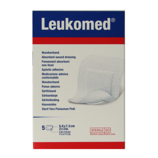 Leukomed Leukomed Wondverband 7.2 x 5cm steriel 5 Stuks