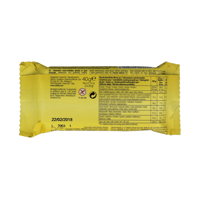 Schär Quadritos Kakao Waffel glutenfrei 40 Gramm