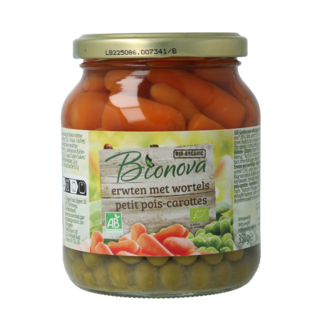 Bionova Bionova Guisantes con zanahoria bio 350 gramos