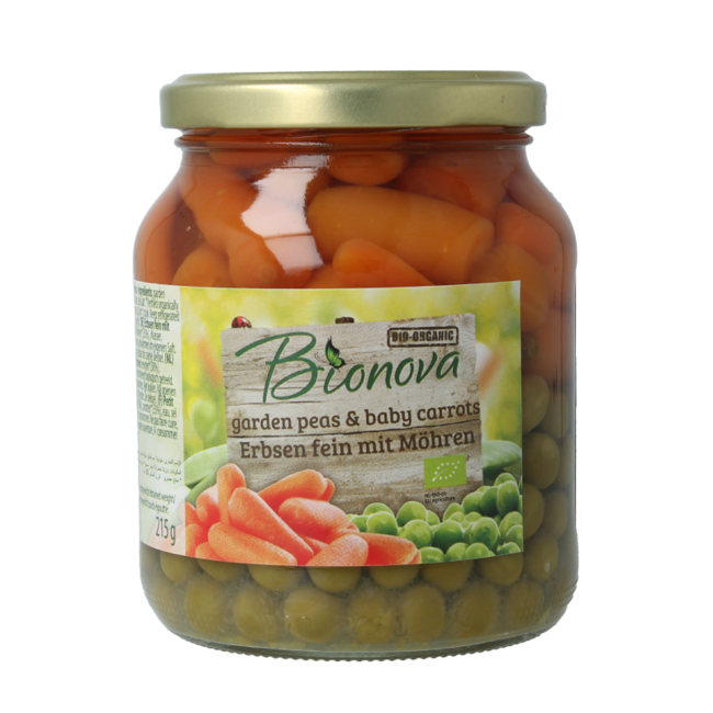 Bionova Guisantes con zanahoria bio 350 gramos