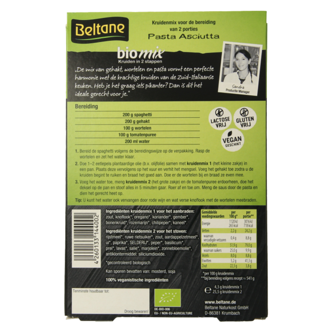 Asciutta Sizilianische Spaghetti-Gericht-Mischung Bio 29,8 Gramm