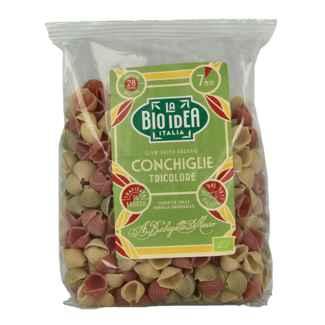 Conchas grandes tricolores bio 500 gramos