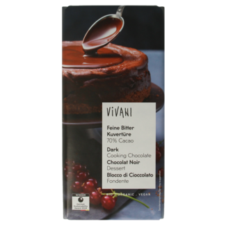 Vivani Vivani Couverture melting chocolate dark organic 200 Gram
