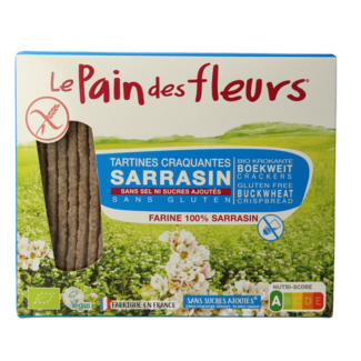 Pain Des Fleurs Boekweit crackers zonder zout en suiker bio 150 Gram