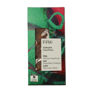Vivani Chocolate con leche con avellanas enteras bio 100 g
