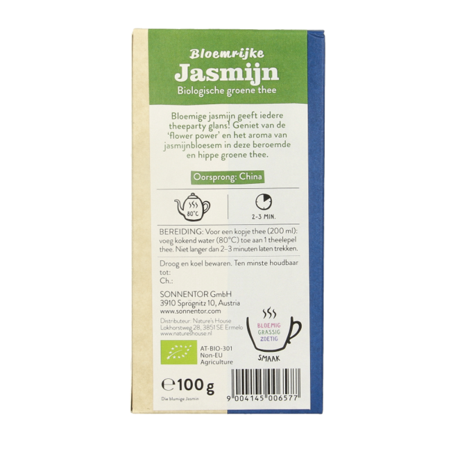 Sonnentor Té verde jazmín a granel bio 100 Gramos