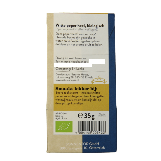 Sonnentor Organic White Pepper 35g