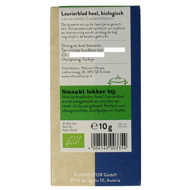 Sonnentor Hojas de laurel bio 10 gramos