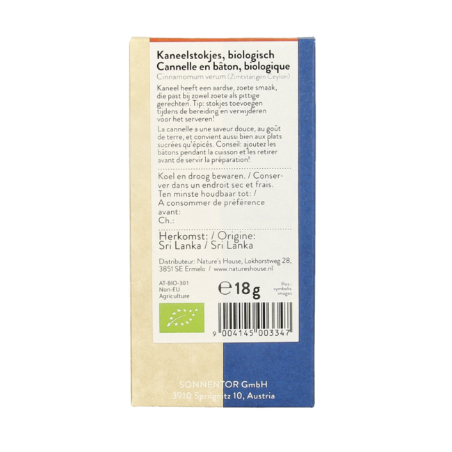 Sonnentor Organic Cinnamon Sticks 18 Grams