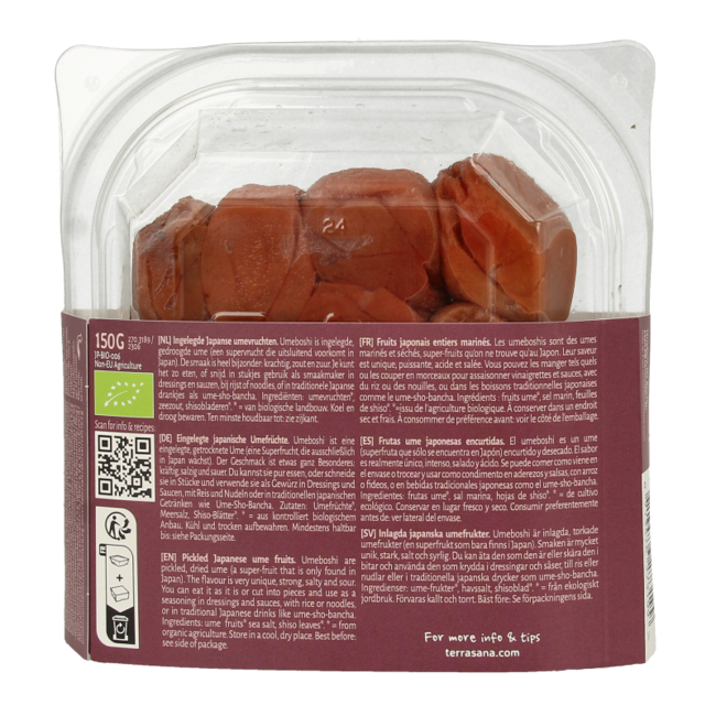 TerraSana Umeboshi abricots japonais salés bio 150 g