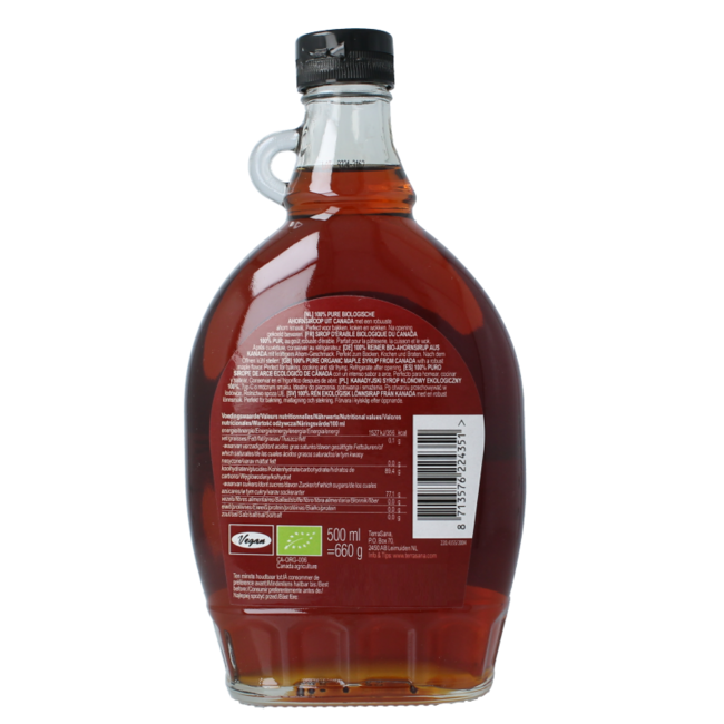 TerraSana Maple Syrup Grade C (Glass) Organic 500 Millilitres