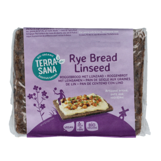 TerraSana TerraSana Pan de centeno con semillas de lino bio 500 gramos