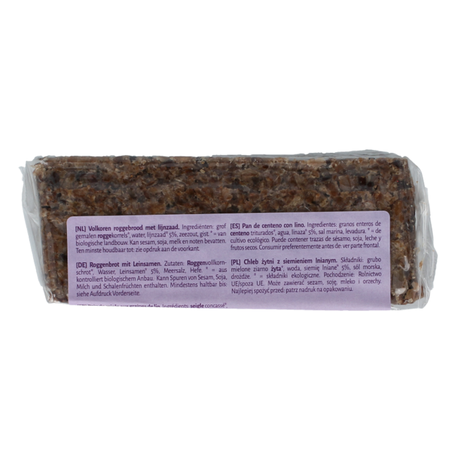 TerraSana Organic Rye Bread with Flaxseed 500g