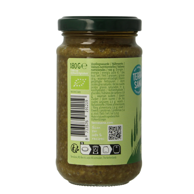 Pesto verde bio 180 gramos