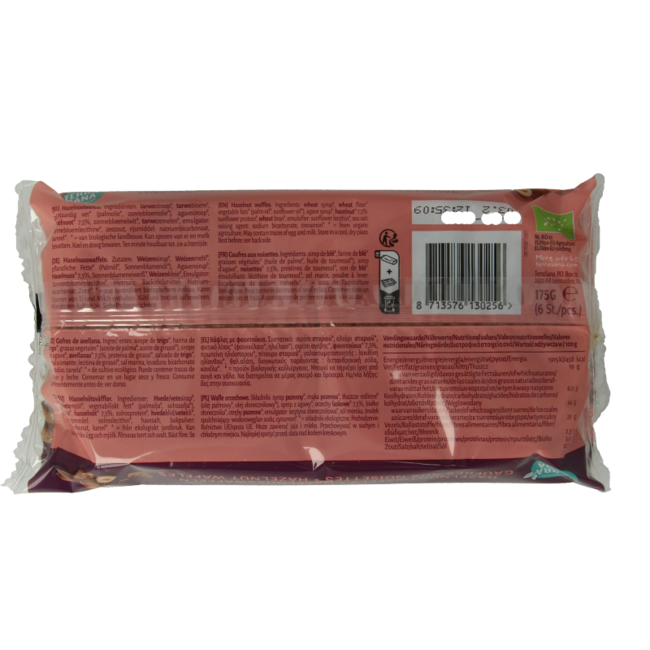 TerraSana Gofres de avellana bio 175 gramos