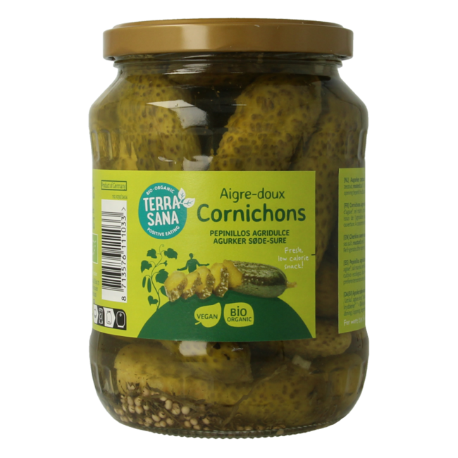 Pepinillos agridulces bio 670 gramos