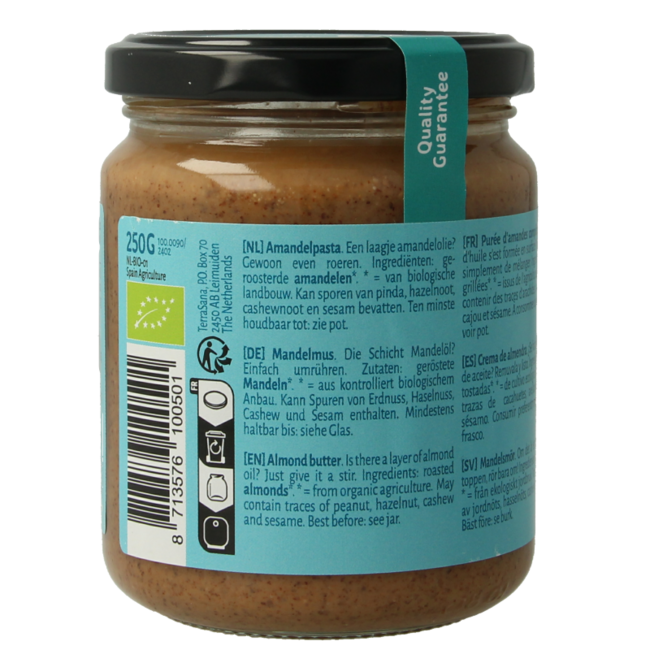 TerraSana Crema de almendras bio 250 gramos