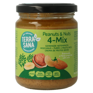 TerraSana TerraSana 4 mix gemengde notenpasta zonder zout bio 250 Gram