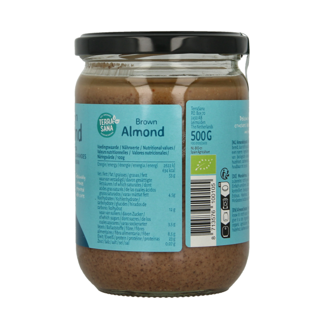 Amandelpasta zonder zout bio 500 Gram