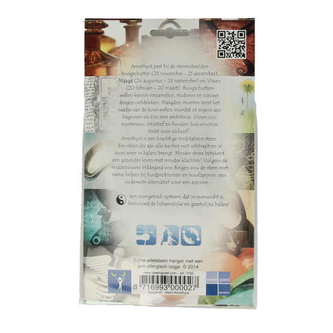 Ciondolo in Pietra Dura Ametista Pietra della Salute 1 Pezzo