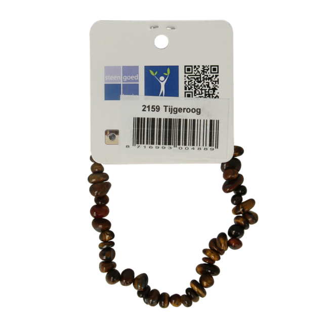 Steengoed Splitkralen armband tijgeroog op kaart 1 Stuks