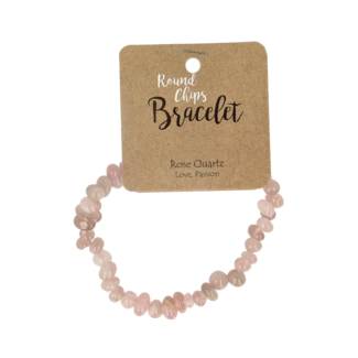 Steengoed Steengoed rose quartz chip bead bracelet on card 1 piece