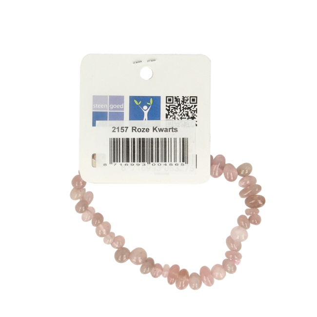 Steengoed Splitperlen-Armband Rosenquarz auf Karte 1 Stück