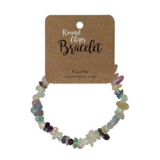 Steengoed Pulsera de chips de fluorita natural 1 unidad
